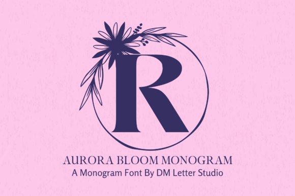 Aurora Bloom Monogram: A Decorative Font for Digital Brand Stories
