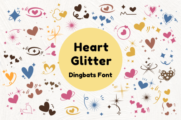 Heart Glitter Font for Web Design