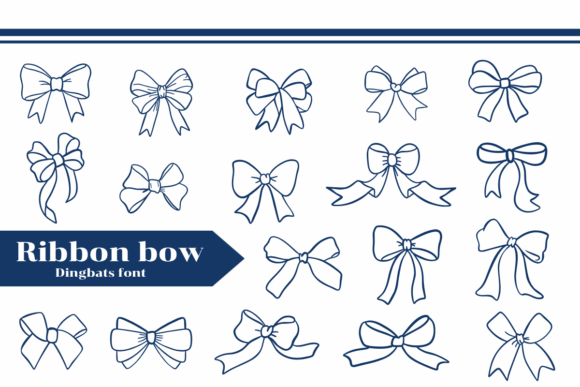 Ribbon Bow Font: Sketched Dingbats for Small Business Branding