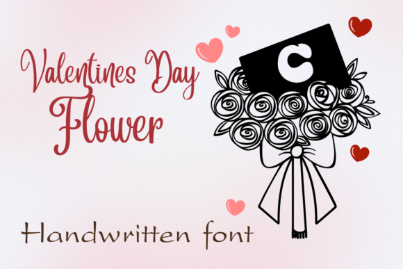 Valentines Day Flower Font